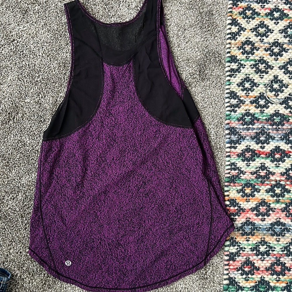 Purple + black lululemon tank top